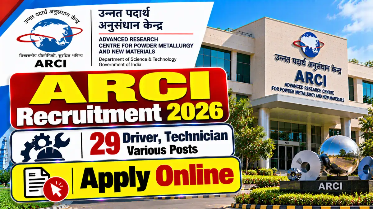 ARCI Recruitment 2026 For Apply Online 29 Driver, Technician Various Posts