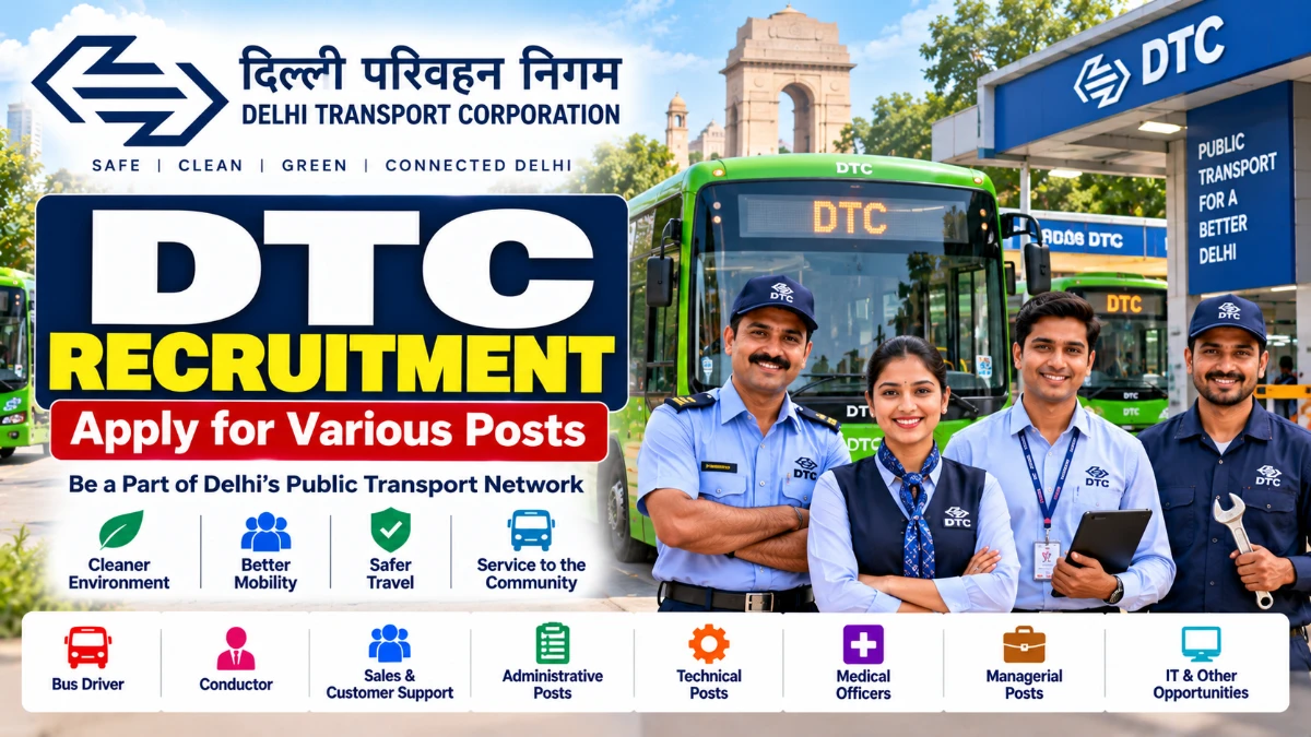 DTC Recruitment 2026: Male & Female Driver, Conductor Posts