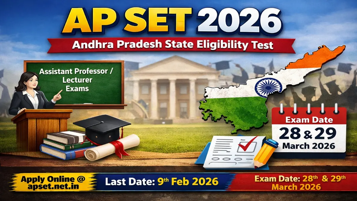 AP SET 2026 Registration Eligibility Criteria, Important Dates Apply Fee
