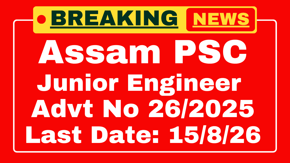 Assam PSC Junior Engineer Recruitment 2025