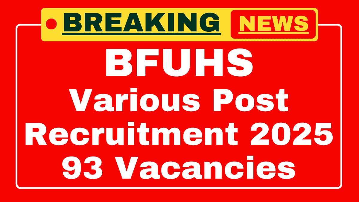 BFUHS Various Post Recruitment 2025