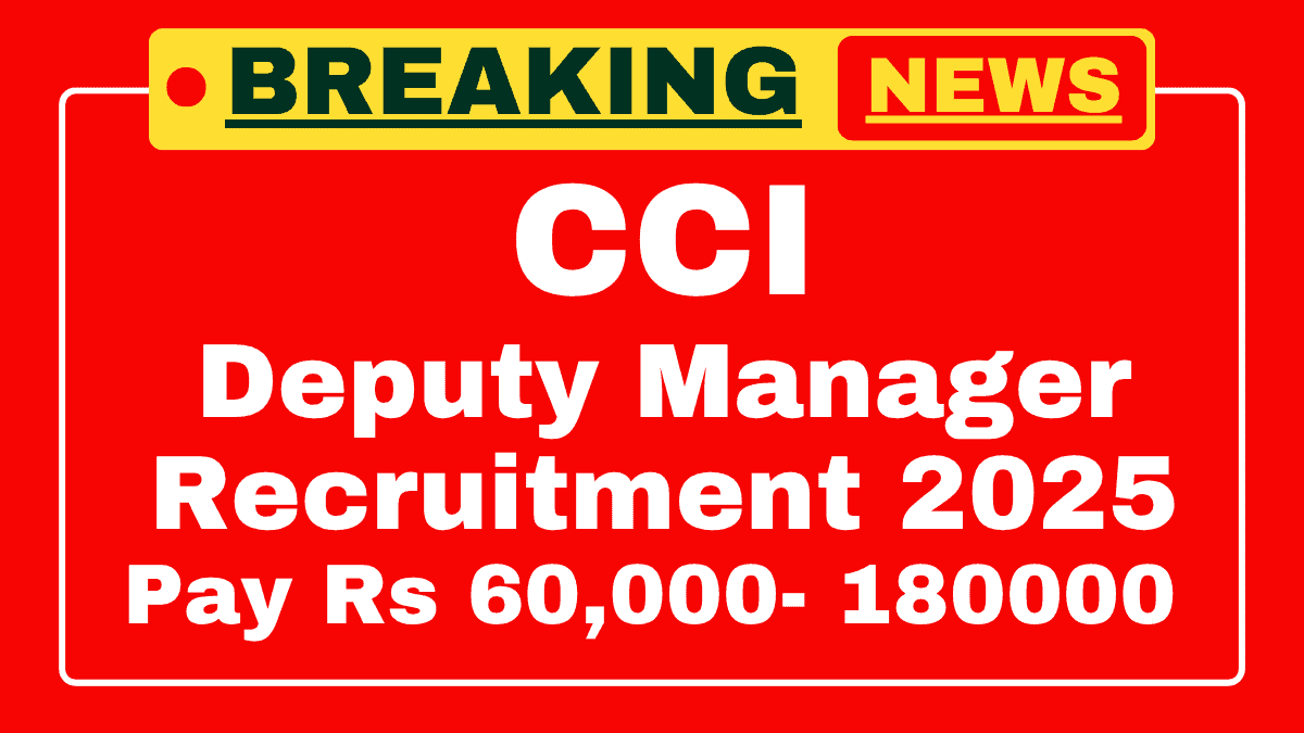 CCI Deputy Manager, Manager Recruitment 2025