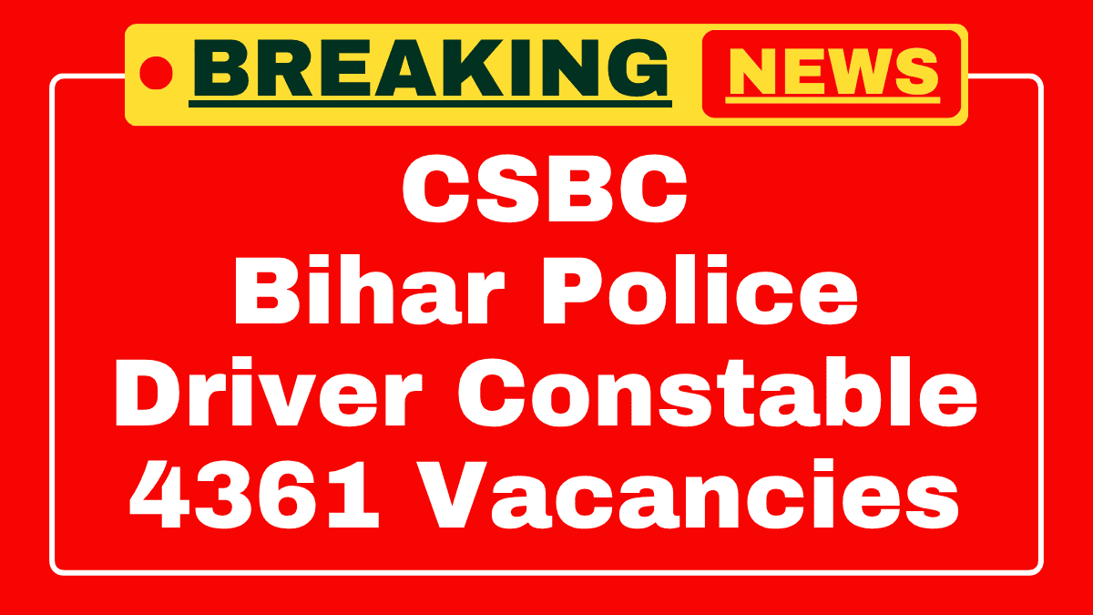 CSBC Driver Constable Recruitment 2025