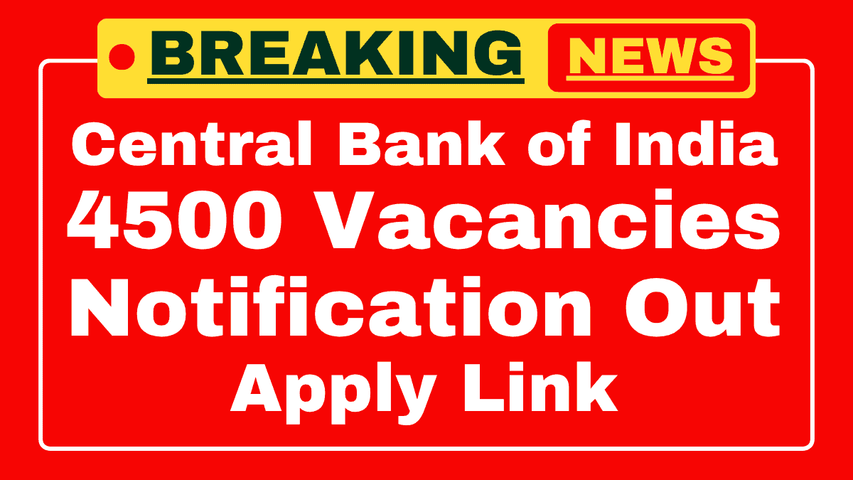 Central Bank of India Apprentice Recruitment 2025