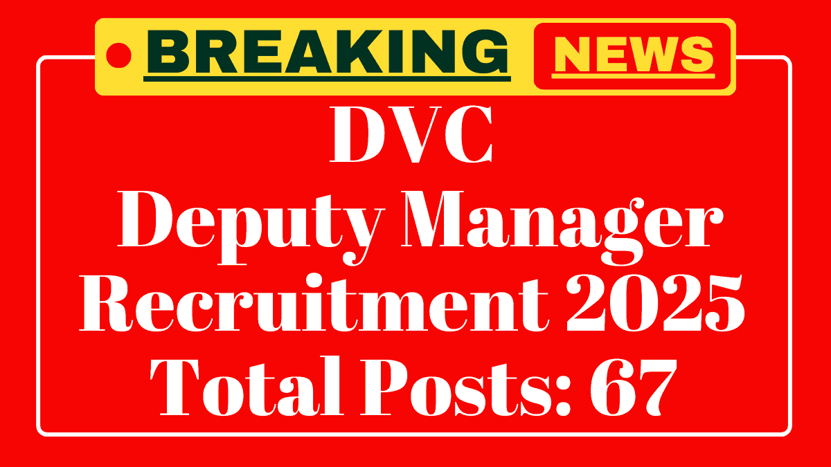 DVC Deputy Manager Recruitment 2025