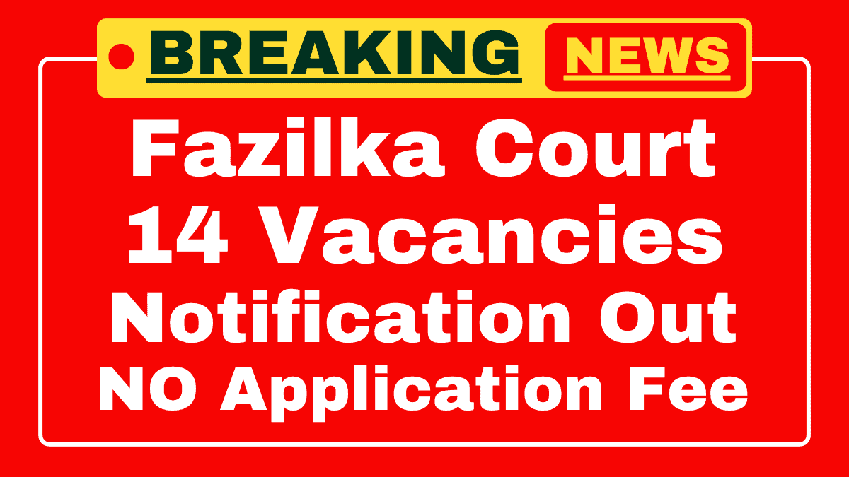 Fazilka Court Stenographer Recruitment 2025