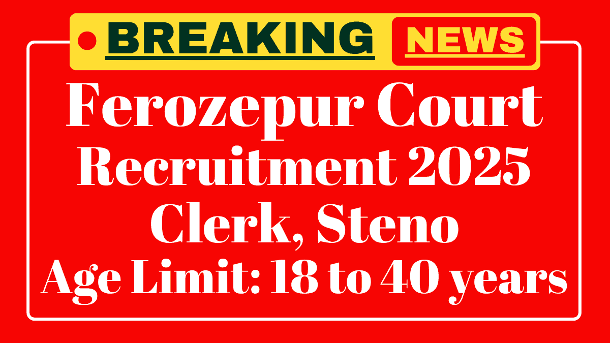 Ferozepur Court Clerk, Steno Recruitment 2025