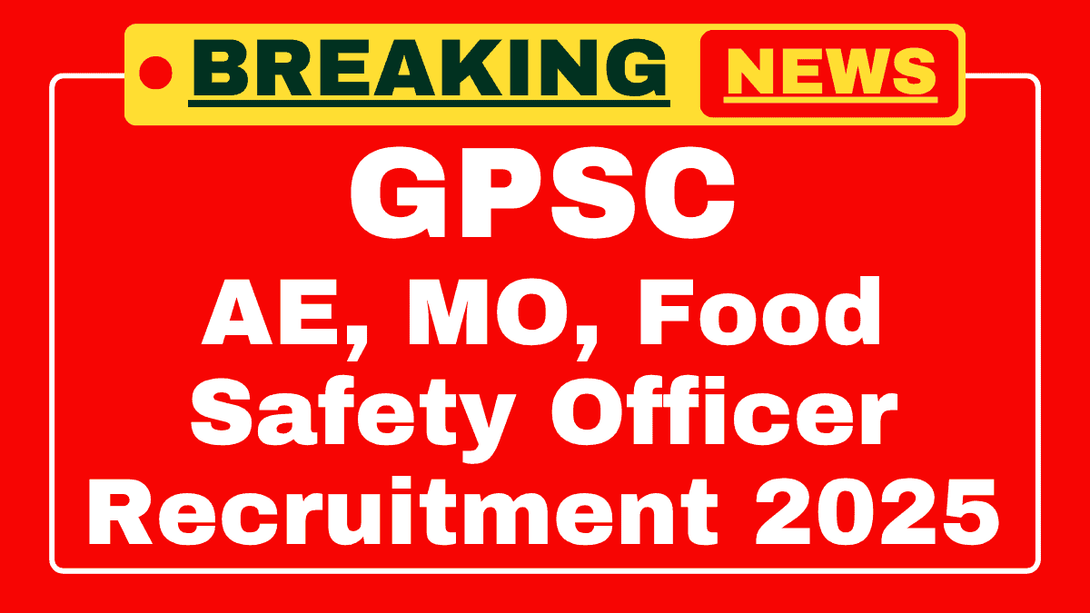 GPSC Assistant Engineer, MO and Others Recruitment 2025