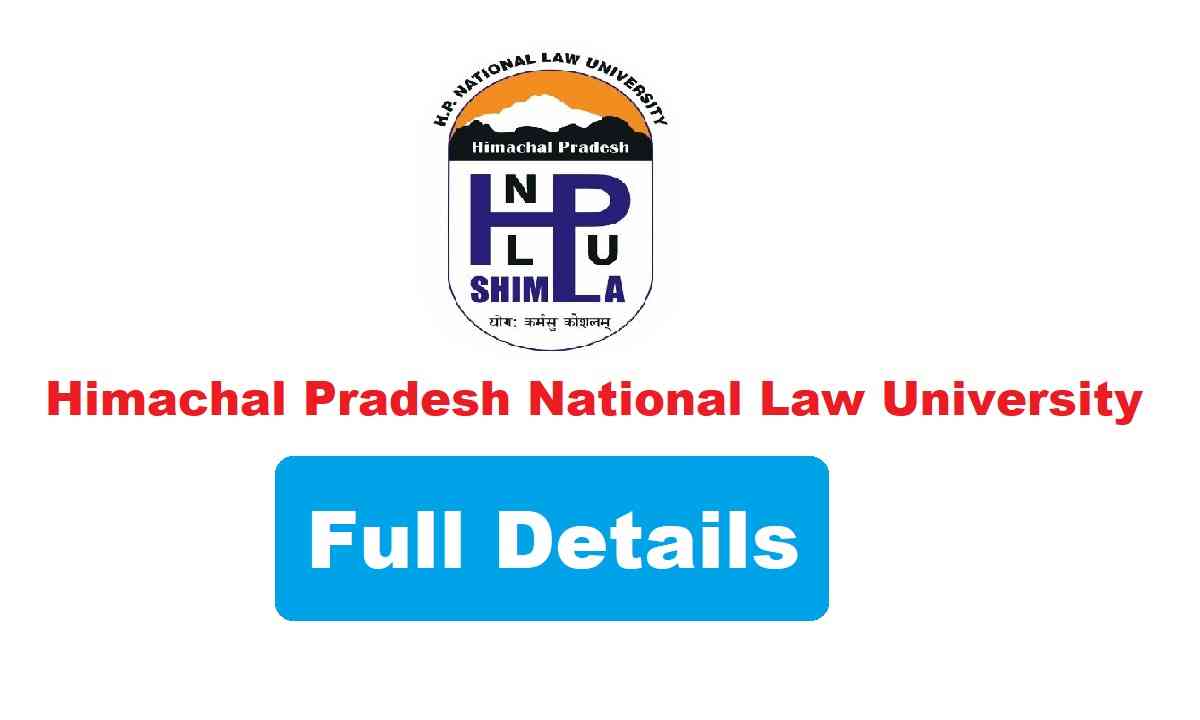 HPNLU Shimla Recruitment