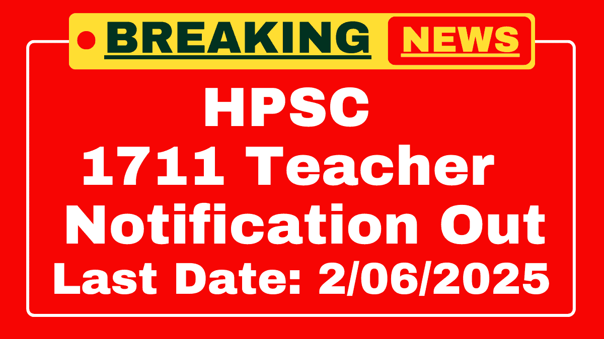 HPSC Post Graduate Teachers Recruitment 2025 HPSC Post Graduate Teachers Recruitment 2025