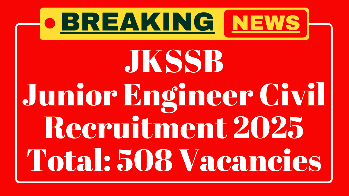 JKSSB Junior Engineer Civil Recruitment 2025