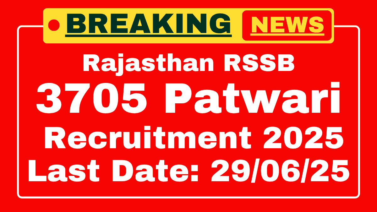 RSMSSB Patwari Recruitment 2025 RSMSSB Patwari Recruitment 2025