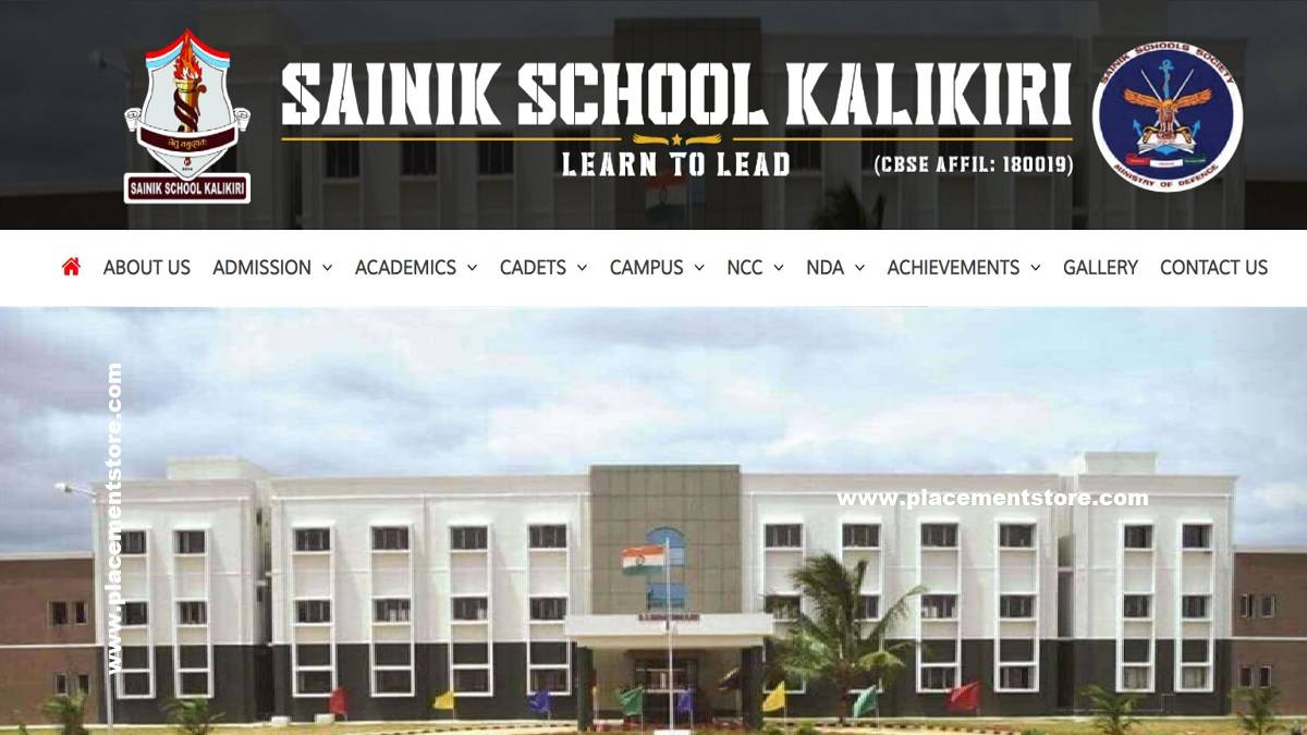 Sainik School Kalikiri Recruitment 2022 Apply Online