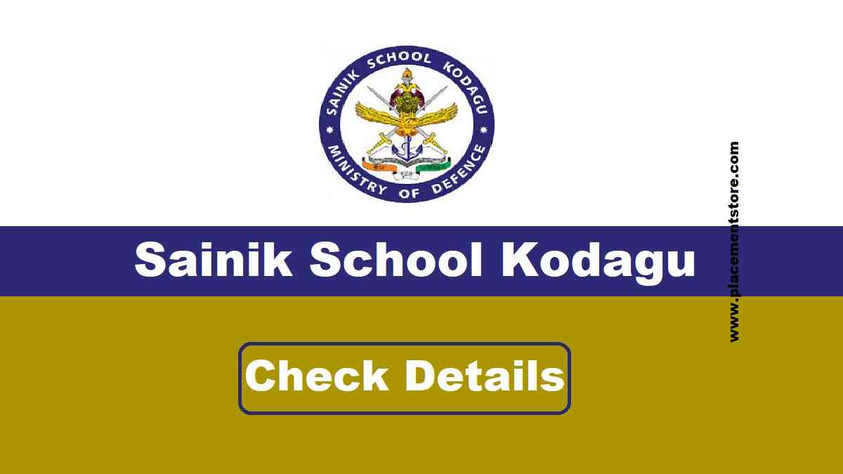 Sainik School Kodagu Recruitment