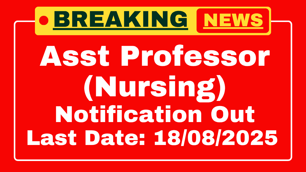 UKMSSB Asst Professor (Nursing) Recruitment 2025