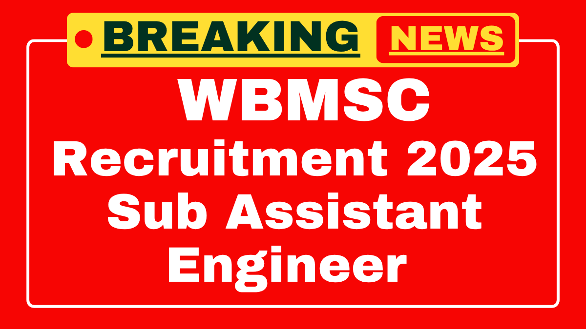 WBMSC Recruitment 2025